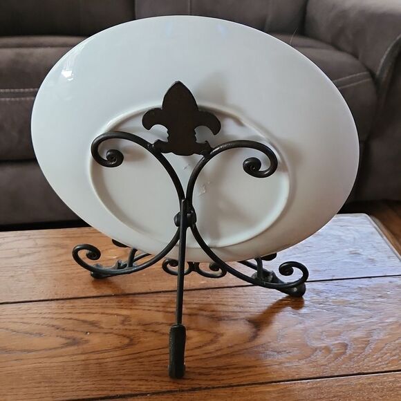 Eiffel Towel Paris decorative ceramic plate with metal plate holder - Picture 2 of 11